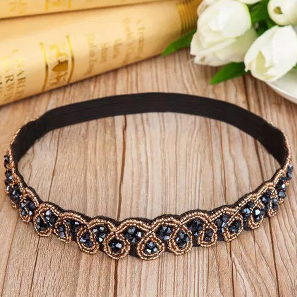 

3pcs Crystal Hair Wraps for Rhinestone Headband Women Crystal Headbands Elastic Anti Slip Hairstyle Accessories