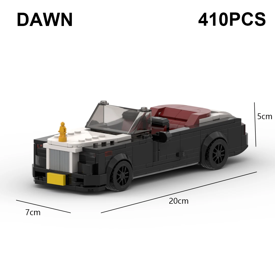 MOC Wraith Dawn Phantom Sports Car Cullinan SUV Building Blocks Speed Racing Vehicle Bricks Toys Christmas Gifts For Kids Boys