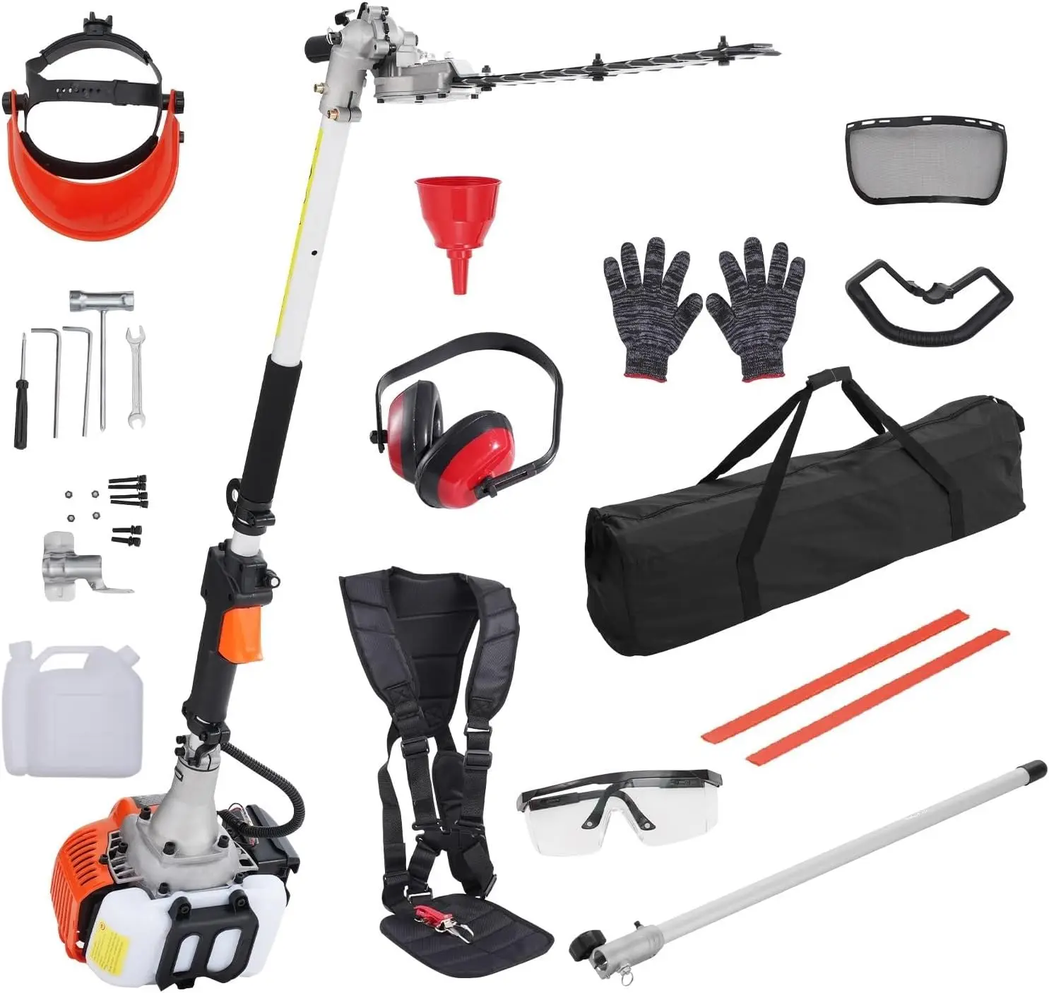 

15.7-inch 26CC 2 Cycle Gas Hedge Trimmer, Gas Powered Pole Hedge Trimmer with Dual Sided Dual Action Blade, 270° Trimmer Head