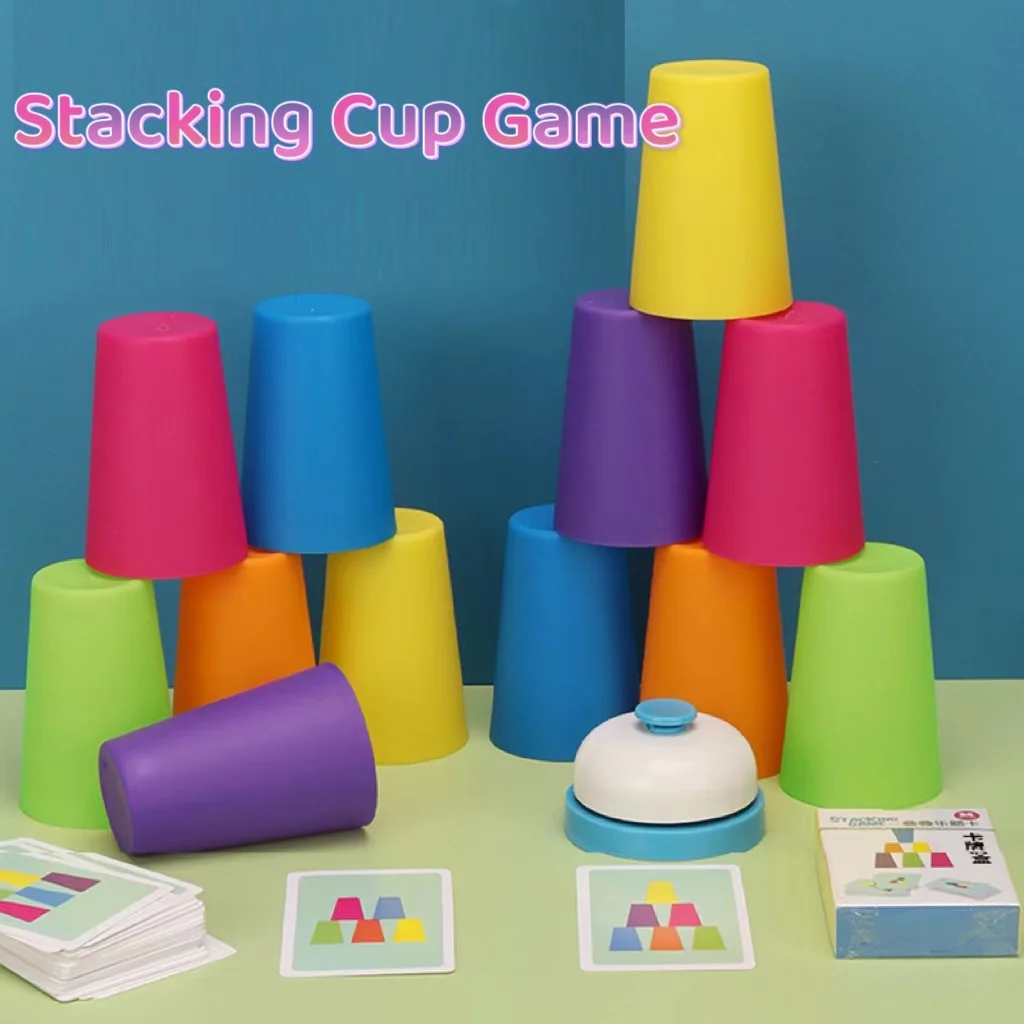 Kids Speed Training Toys Stack Cup Battle Table Game Indoor Family Party Game Toys Color Cognition Logic Training Classic Game