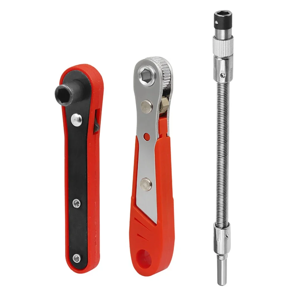 

Built In Magnetic Mini 36 Tooth Positive and Reverse Ratchet Screwdriver Metal Flexible Shaft Plastic Ring Quick Ratchet Wrench