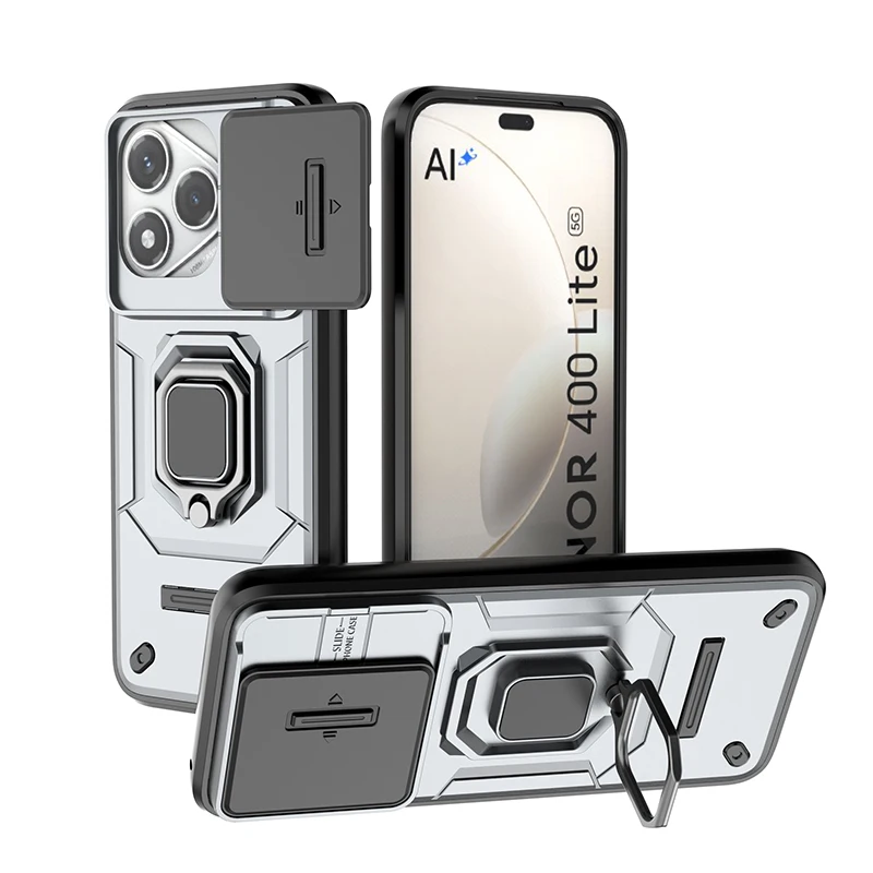 

Luxury Detachable Heat Dissipating Metal Phone Case For honor 200 400 Lite Pro Magnetic Shockproof Camera Sliding Protect Cover