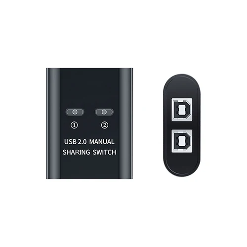 Imagen 2 del producto Dispositivo para compartir impresora USB, dispositivo para compartir impresora 2 en 1, divisor de conmutación Kvm Manual de 2 puertos, convertidor de concentrador Plug And Play