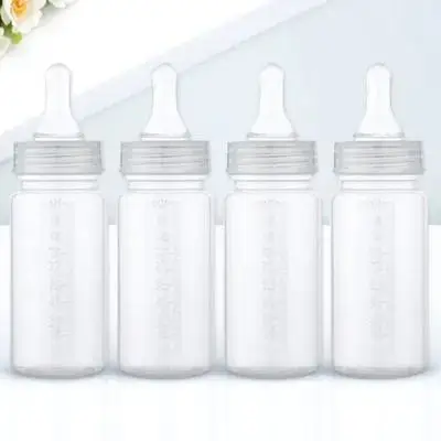 

4Pcs Baby Milk Scale Bottle Disposable Newborn Feeding Bottle with Measurement Markings for Easy Travel Nursing Use