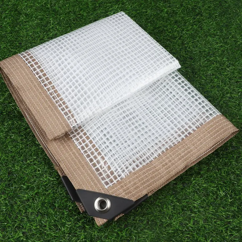 160~180GSM Brown Edge Mesh Grid PE Tarp Building Scaffolding Cloth Garden Pergolas Canopy Gazebo Furniture Rainproof Cover