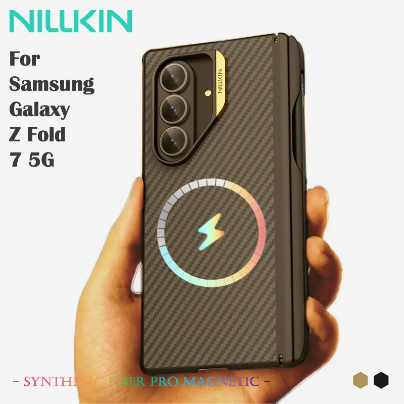 

For Samsung Galaxy Z Fold 7 5G, NILLKIN Synthetic Fiber Case, Magsafe Compatible, Aramid Fiber + TPU, Enhanced Grip & Protection
