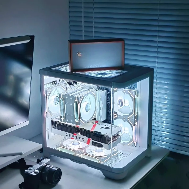

Two-dimensional theme custom fish tank sea view room computer case curved panoramic 240 water cooling