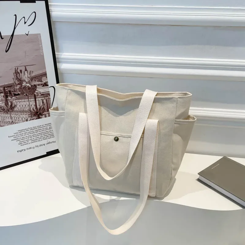 

Canvas versatile handbag commuting large-capacity make-up bag