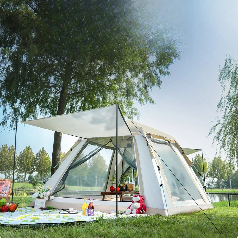 

Camping Tent Waterproof Heavy Duty Portable Foldable Stormproof Reinforced Double Layer Mesh Ventilation Overnight Family