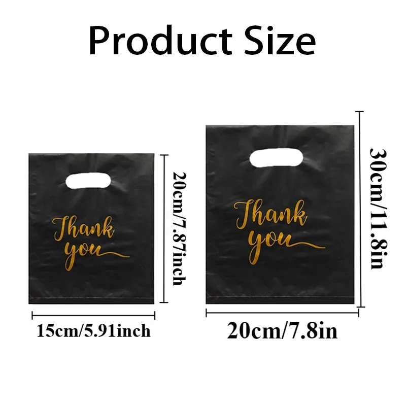 50/100PCS Thank You Gift Bags  Handbag Plastic Shopping Bag Shopping Boutique Stores Supermarket Clothing Store Birthday Party - view 2
