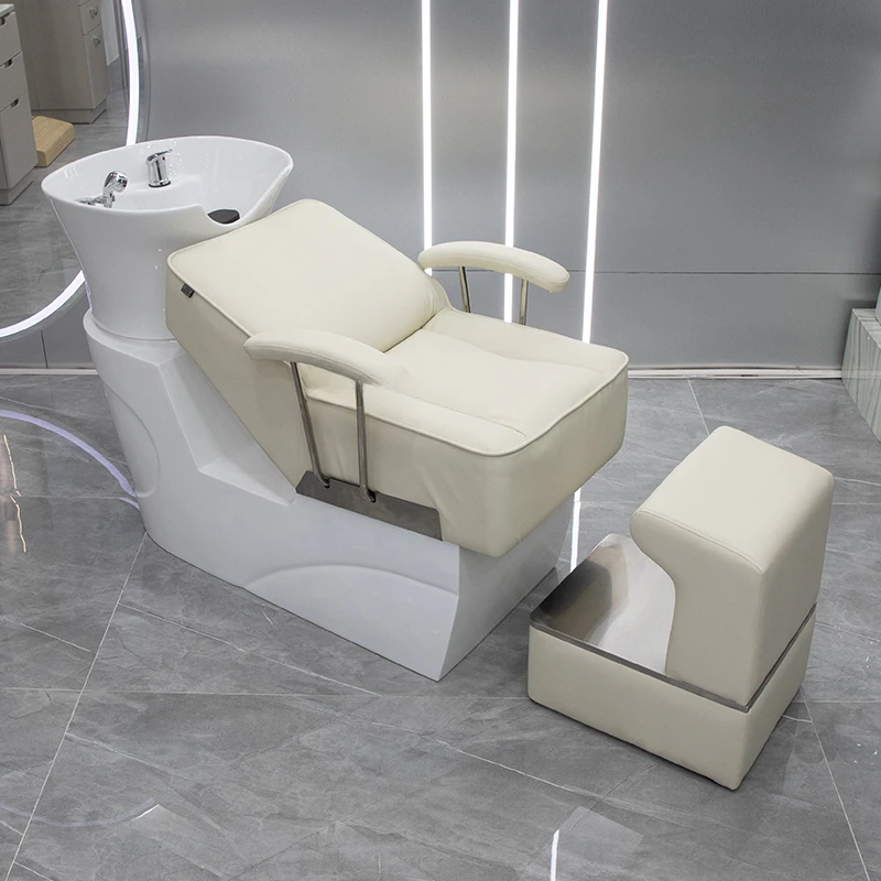 Shampoo Chair Hair Saloon Dedicated Salon Lying Half Ceramic Deep Basin Flushing Bed Hair Salon