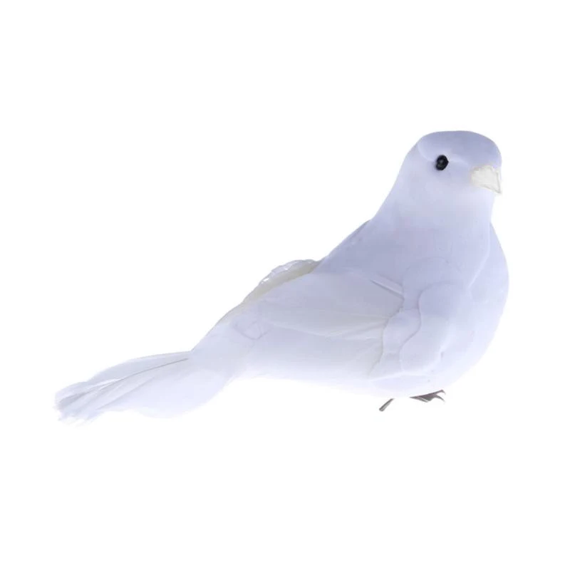 Artificial Foam Feather Dove White Decorative Mini Bird Simulated Doves Fake Bird For Home Wedding Decoration Photo Props