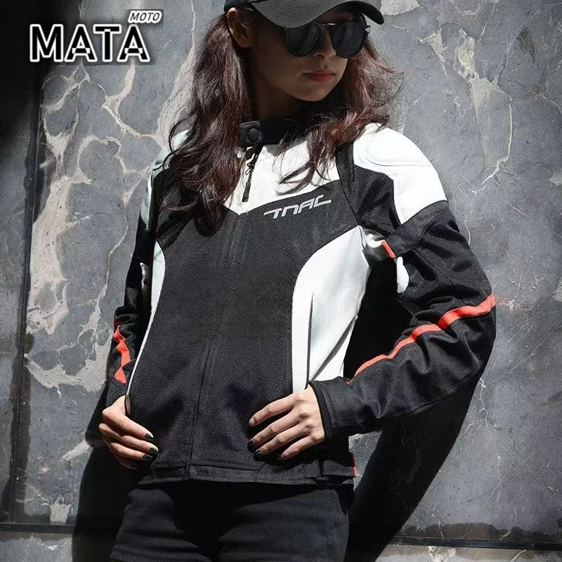 

HOT TNAC Motorcycle Jacket Summer Mesh Breathable Anti-fall Biker Jacket Women's Rider Clothing Motocross Riding Jacket Clothing