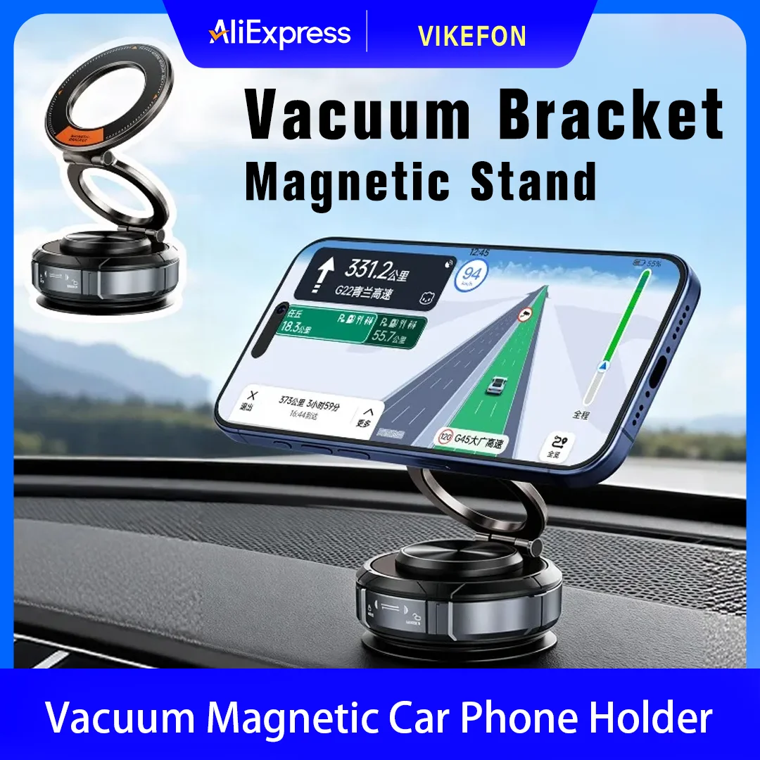 حامل هاتف مغناطيسي للسيارة 360 درجة ° مكنسة كهربائية قابلة للتعديل لهاتف iPhone 17 16 15 14 13 12 Pro Max Samsung Xiaomi يدعم كأس الشفط #1