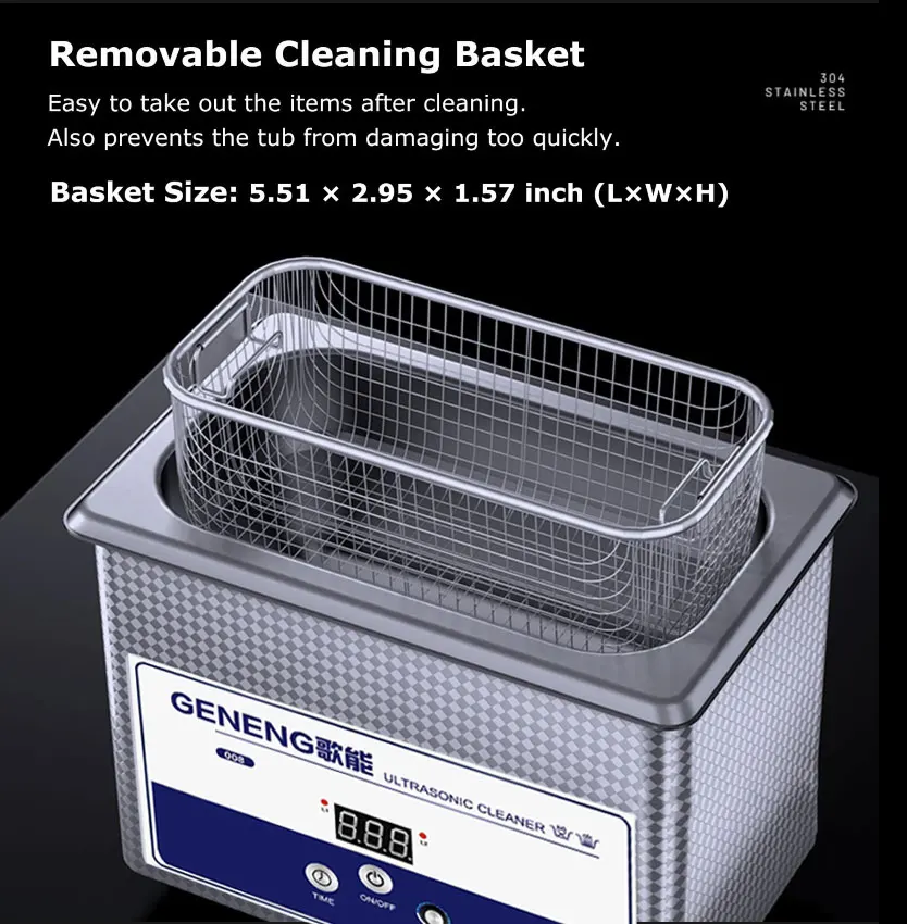 800ml Ultrasonic Cleaner 40kHz Ultra Sonic Cleaner with Timer Ultrasonic Jewelry Cleaner Ultrasonic Cleaning Machine 60W