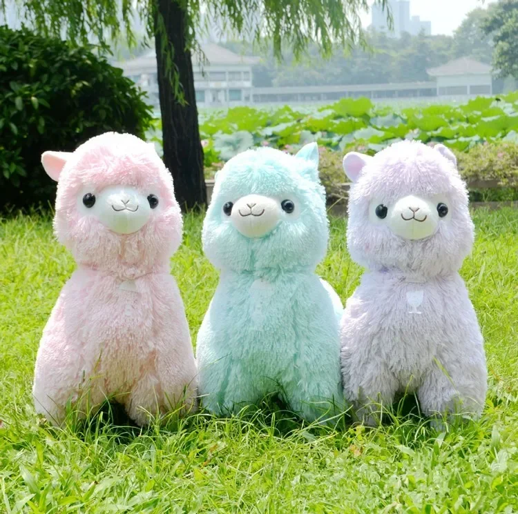 [Funny] 45cm 5 Colors Japanese Alpaca Soft Plush Toys Doll Giant Stuffed Animals Toy Kawaii Alpaca sheep model kids girl gift