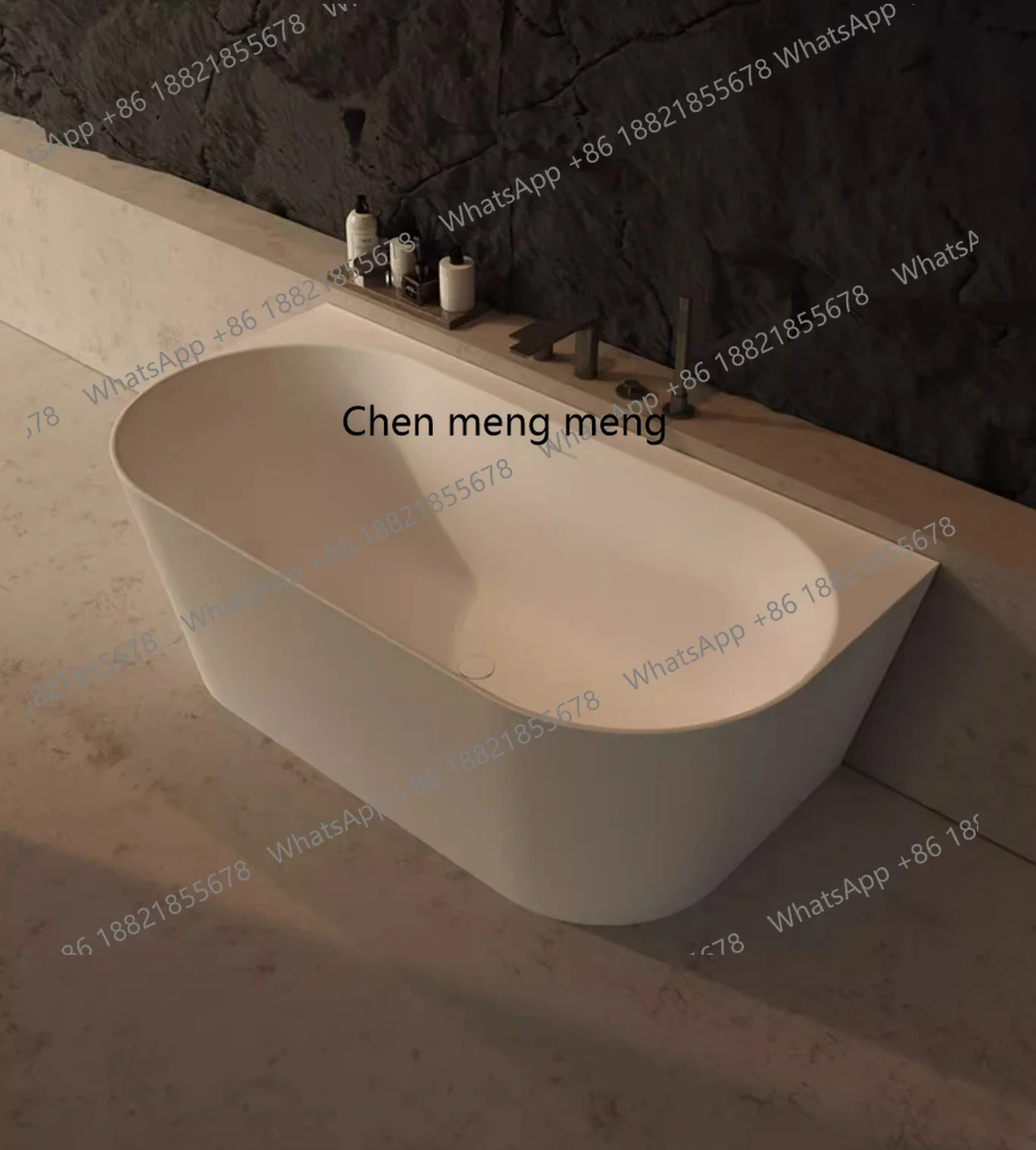 

X Artificial stone home hotel B & B commercial oval double bathtub