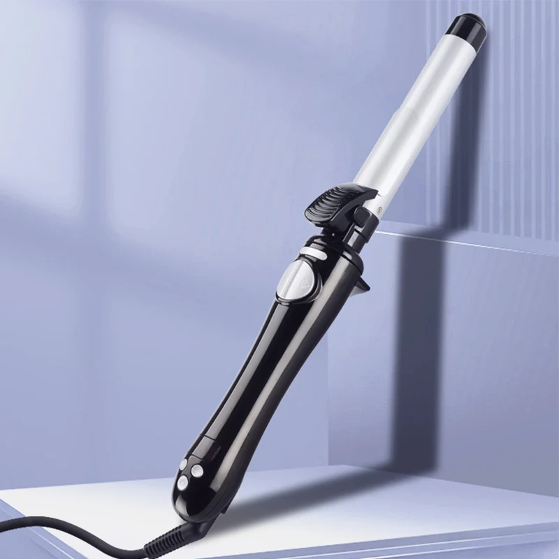 

Электрическая щипцы для завивки волос с кудрявым корпусом PTC, керамическая автоматически вращающаяся щипцы для завивки волос с ЖК-дисплеем температуры для домашнего использования