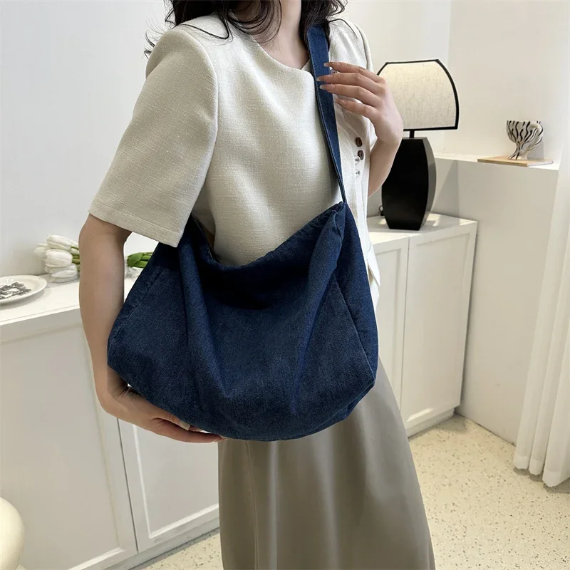 Zipper Leisure Denim Versatile Women's Shoulder Bags 2024 Fashion New Large Capacity Crossbody Bags High Quality Concise