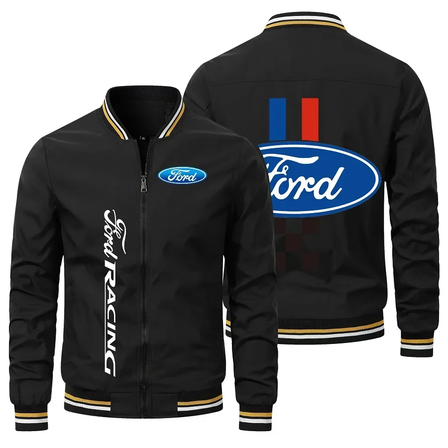 2023 Men\'s casual top jacket Ford Motor logo printed outdoor tactical jacket windproof and waterproof jacket high-quality M-5XL