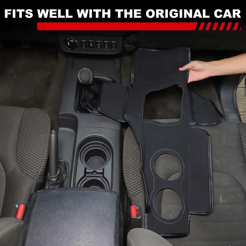

High-solid Sheepskin Leather Black Car Center Console Protective Cover Trim For Nissan Frontier 2013-21 Interior Car Accessories