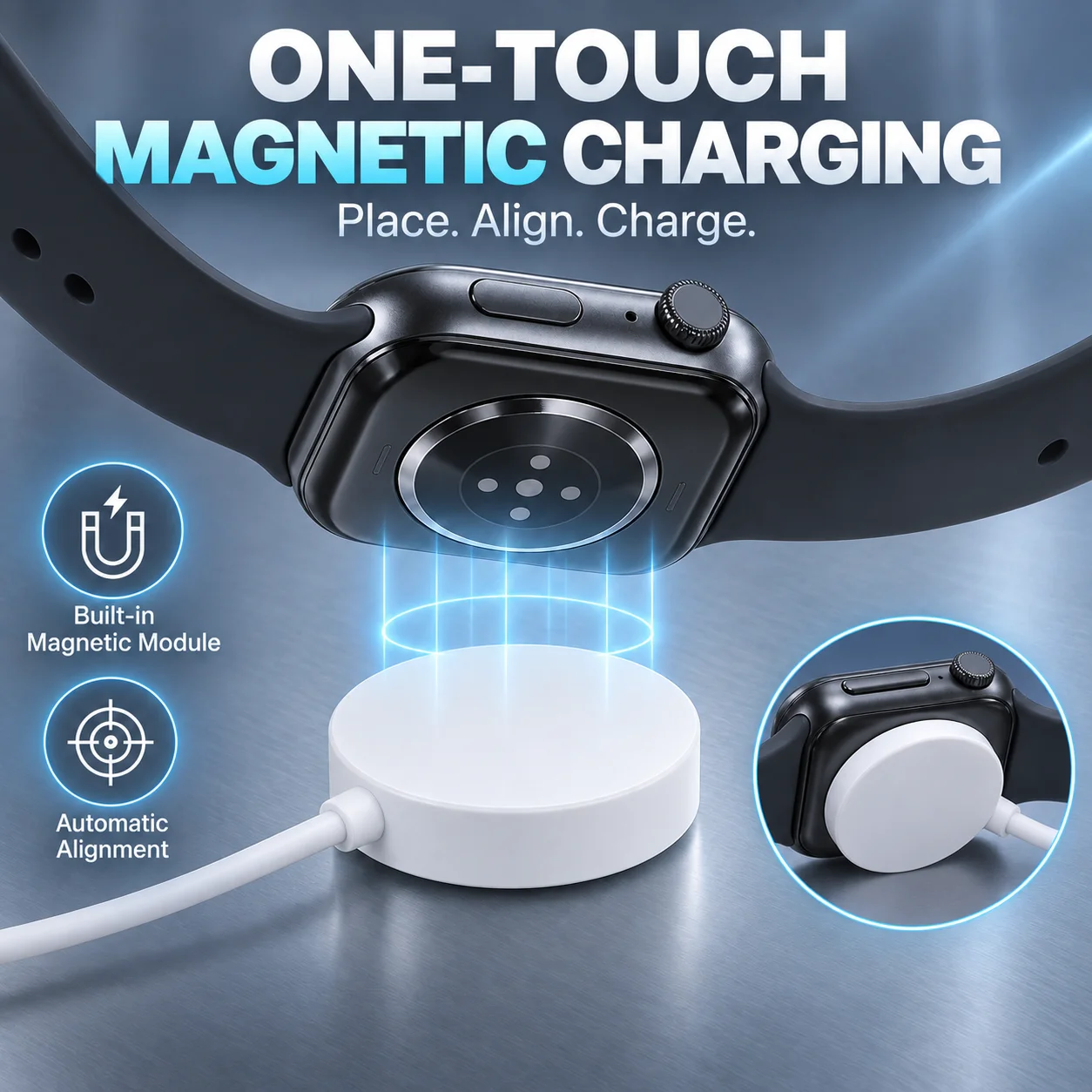 Magnetic Charging Cable For S9/S8/S7/DT300/S8 Ultra/TS7 Pro, Universal Wireless Charger for Multiple Smartwatch Models, 1 PCS