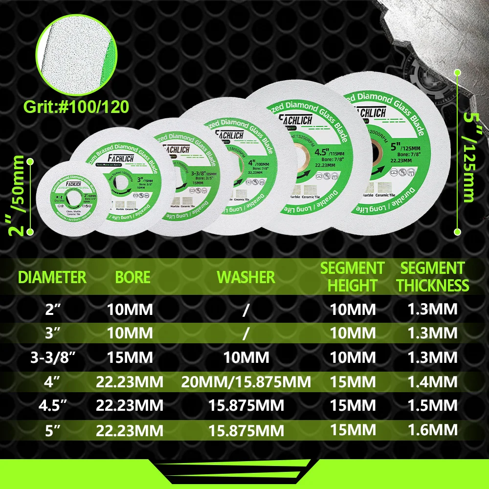 FACHLICH 1/3/5pcs 50/75/85/100/115/125mm Diamond Cutting Glass Disc Grinding Plate Cut Jade Crystal Ceramic Diamond Saw Blade