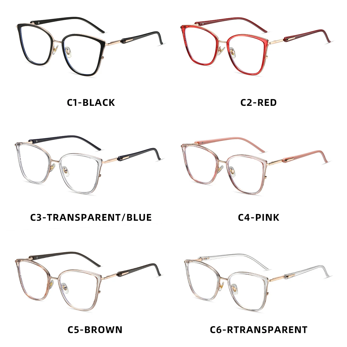 JMISUS الوافدين الجدد فراشة النظارات الطبية عالية الجودة المعادن امرأة النظارات البصرية لمكافحة الضوء الأزرق اللونية