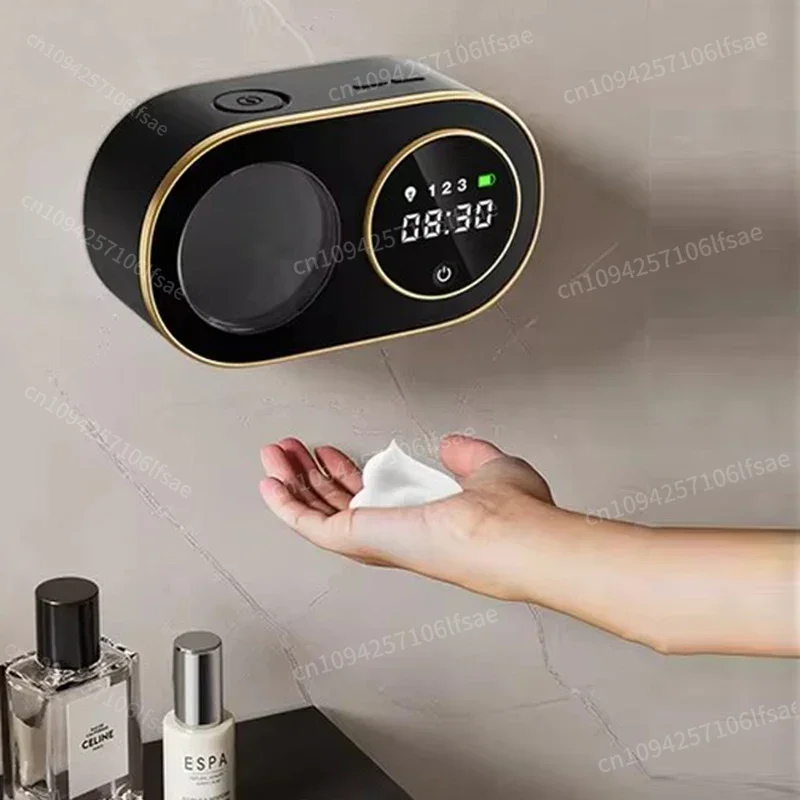 

Liquid Foam Automatic Soap Dispensers Time Temperature Display Human Body Induction Hand Wash Waterproof Soap Dispenser