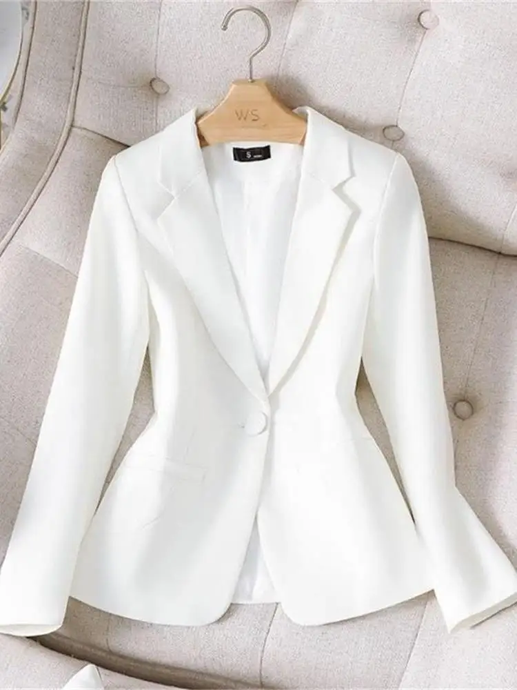 

Женская ор Svel Jaet Cleanfit Sle Long Sve White Versatile Slim Fit Bla Весенне-Осенний сезон Офисная одежда