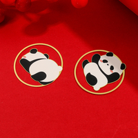 Chinese Panda Book Mark Pet Fans Collection Paper Clip Metal Bookmarks for Book Lover Gifts Stationery School Supplies