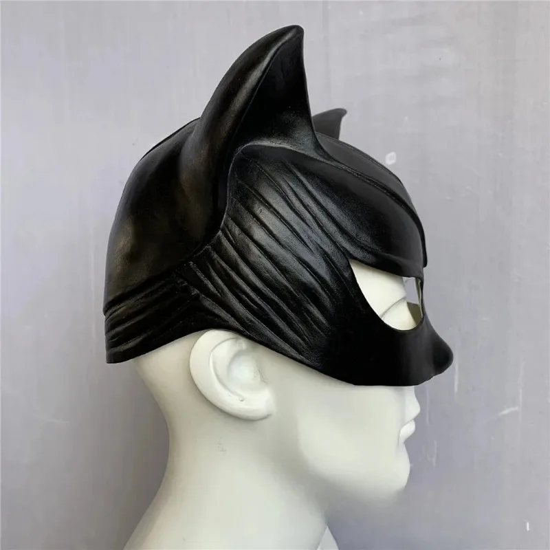 1pc feminino máscara de gato preto máscara de látex halloween night club cocktail clube cosplay acessórios traje adereços