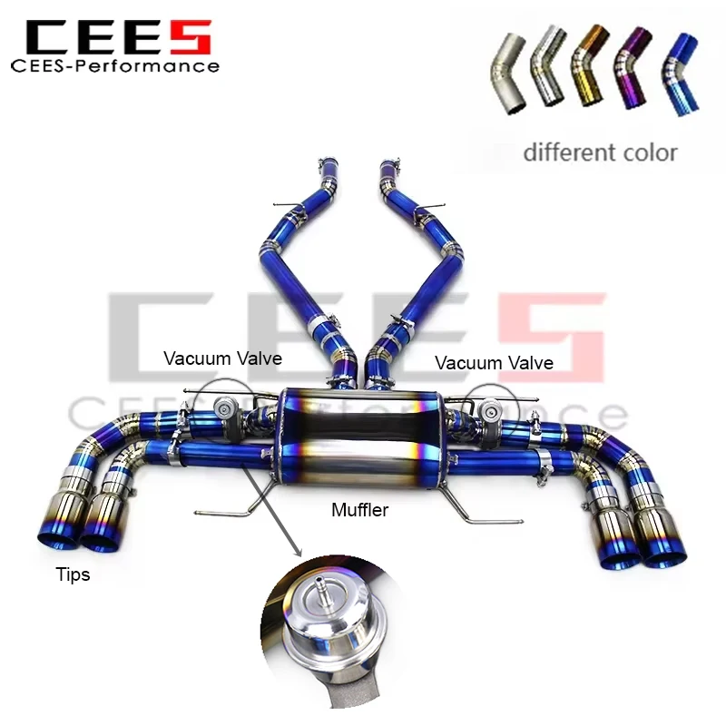 CEES Axle Exhaust 2016-2024 for Alfa Romeo Giulia Quadrifoglio V6 2.9T Tuning Rear Exhaust Pipe Muffler System