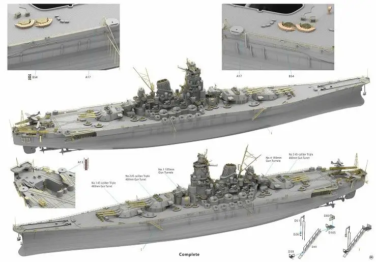 VERYFIRE VF350902 1/350 Scale Japanese Yamato Battleship Luxury Version Plastic Model