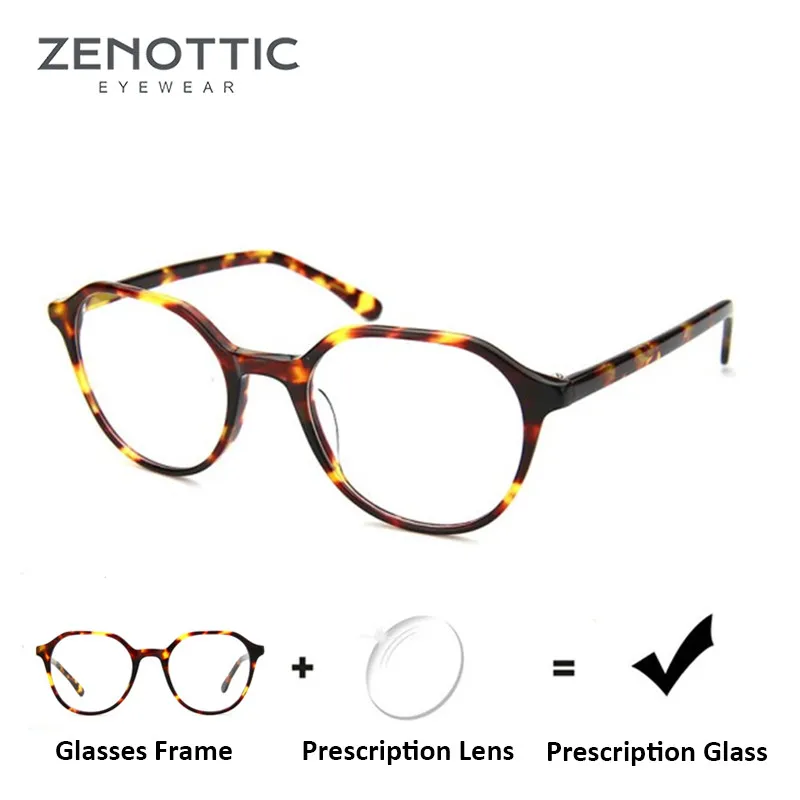 

ZENOTTIC ацетатные круглые очки по рецепту женские прогрессивные очки стильный дизайн анти-синий свет оптические очки