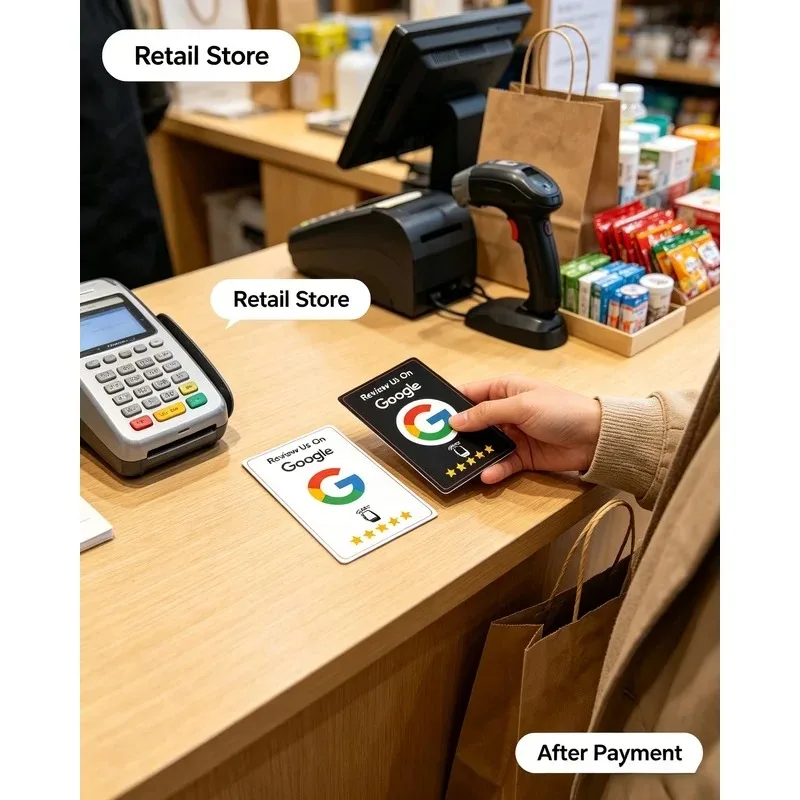 1-200Pcs Black** Premium Wear‑Resistant Matte Finish Reusable Google Review Tap NFC Card Programmable NFC Tap Card User‑Friendly