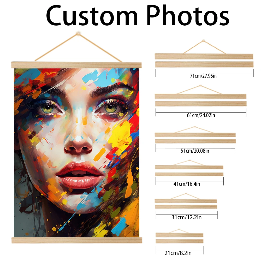 custom print canvas,Custom canvas poster with solid wood scrolls，room decoration, wall art，home decor items