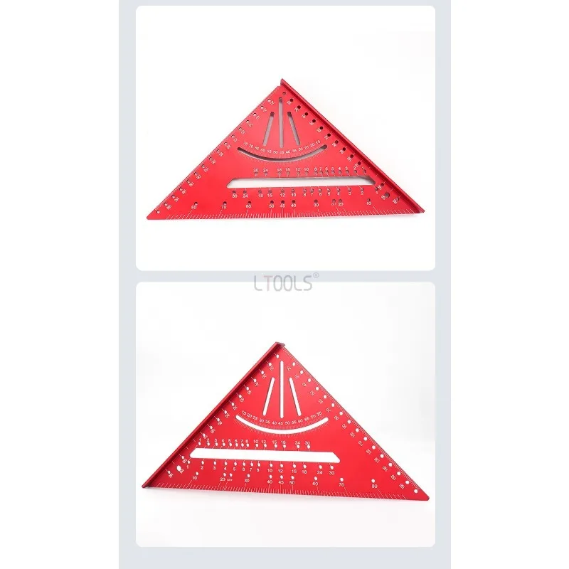 알루미늄 합금 목공 특수 삼각형 눈금자 고정밀 미터법 90도 각도 눈금자 마킹 측정 목공 도구