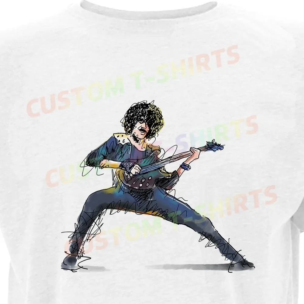 88 178_Phil_Lynott_–_Thin_Lizzy_–_Color Fans' تي شيرت بنمط مرسومة يدويًا على الطراز الهزلي لكل من الرجال والنساء في الصيف #1