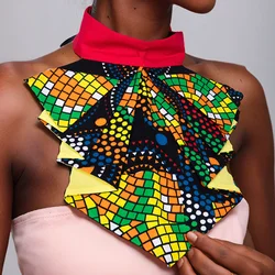 Collar falso con estampado africano para mujer, accesorios de ropa coloridos, estilo bohemio, collares de Ankara para mujer, Wyb841