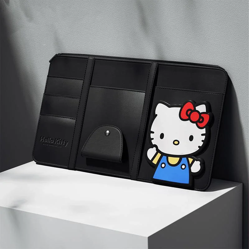 Sanrio คลิปหนีบแว่นตาในรถยนต์น่ารัก, อุปกรณ์จัดระเบียบเอกสารกระบังแสงการ์ตูนอนิเมะสุดน่ารักกล่องใส่แว่นตาของเล่นสำหรับเป็นของขวัญเด็กผู้หญิง