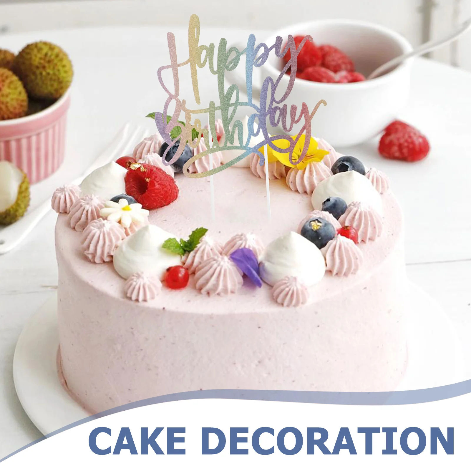 5 szt. Brokatowych dekoracji na tort urodzinowy, ozdoby na ciasta i babeczki, dekoracje na tort urodzinowy z napisem Happy Birthday