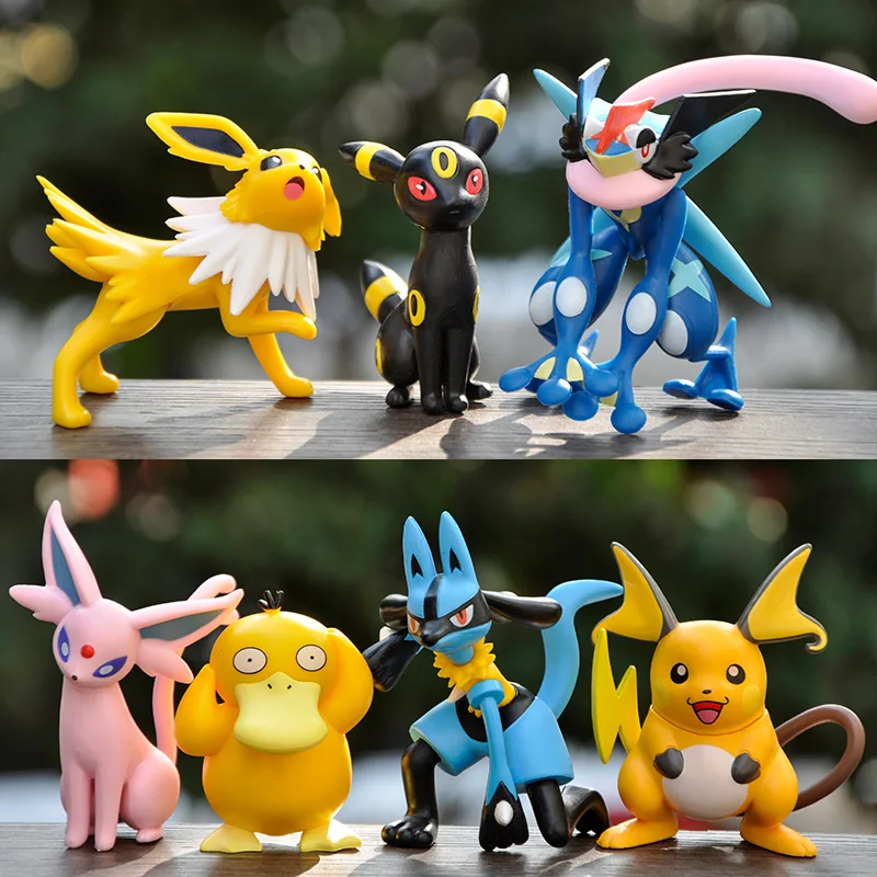 

Hot Sale 7Pcs Pokemon Figure Set Cute Pikachu Psyduck PVC Action Figures Collection Desk Decor Anime Model Gift for Kids Fans