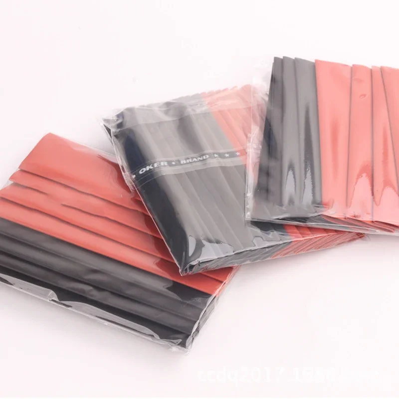 127*Heat Shrink Tube Insulation Shrinkable Sleeve Kit 2 :1 With Bag Black Red Polyolefin Replacment Tool Parts