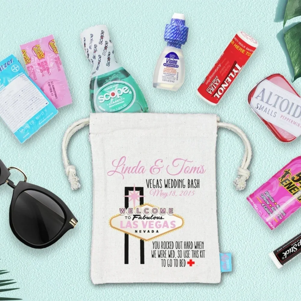 25 pcs Las Vegas Wedding Hangover Kit Welcome Bag|Assembled Favor Bag with Supplies|Hangover Kit