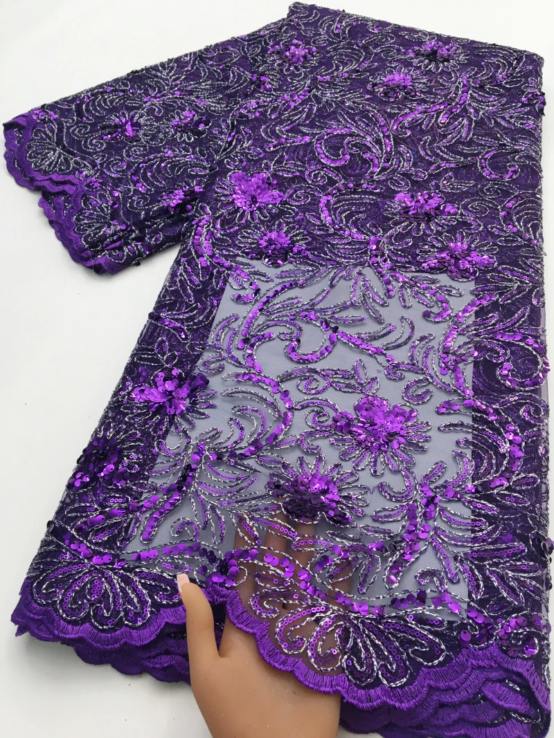 

French Mesh Tulle Lace Fabric Embroidery Sequins 2026 Nigerian Net Lace Fabric High Quality 5 Yards Wedding Dress for Women Dress Sewing