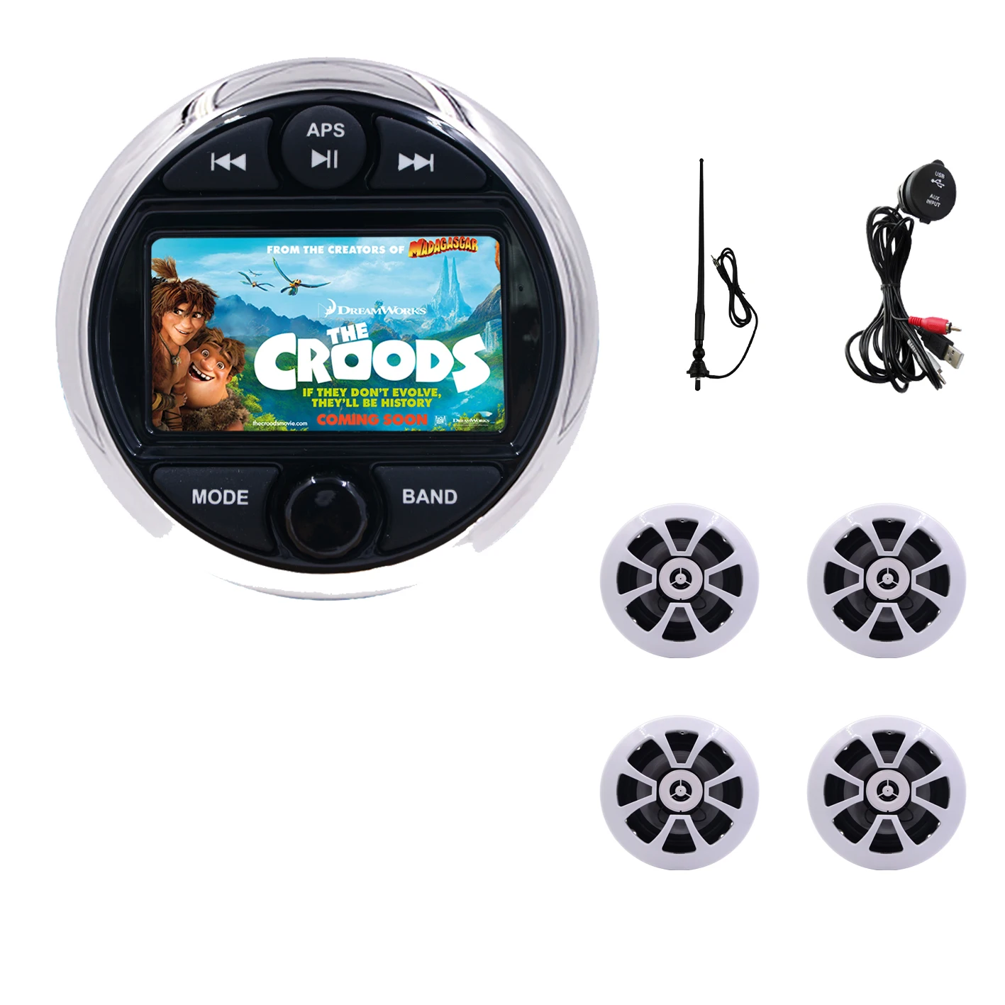 

Boat Yacht ATV UTV Accessory 3 MP5 Video Player Stereo Radio Blue-tooth H-301+ 4x 6.5 Waterproof Coaxial Speakers H-054