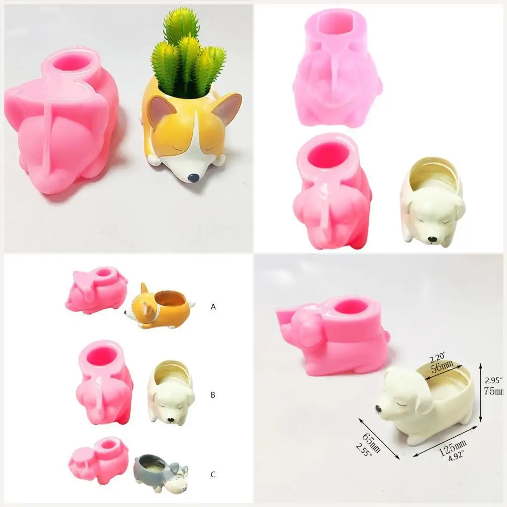 

Cartoon Puppy Succulents Pots Silicone Mold DIY Ornaments Molding Tools
