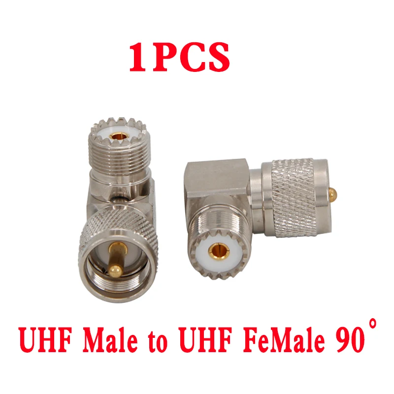 

1PCS Right Angle UHF PL259 Male Plug To SO239 Female Jack RF Coaxial Adapter Copper Connector