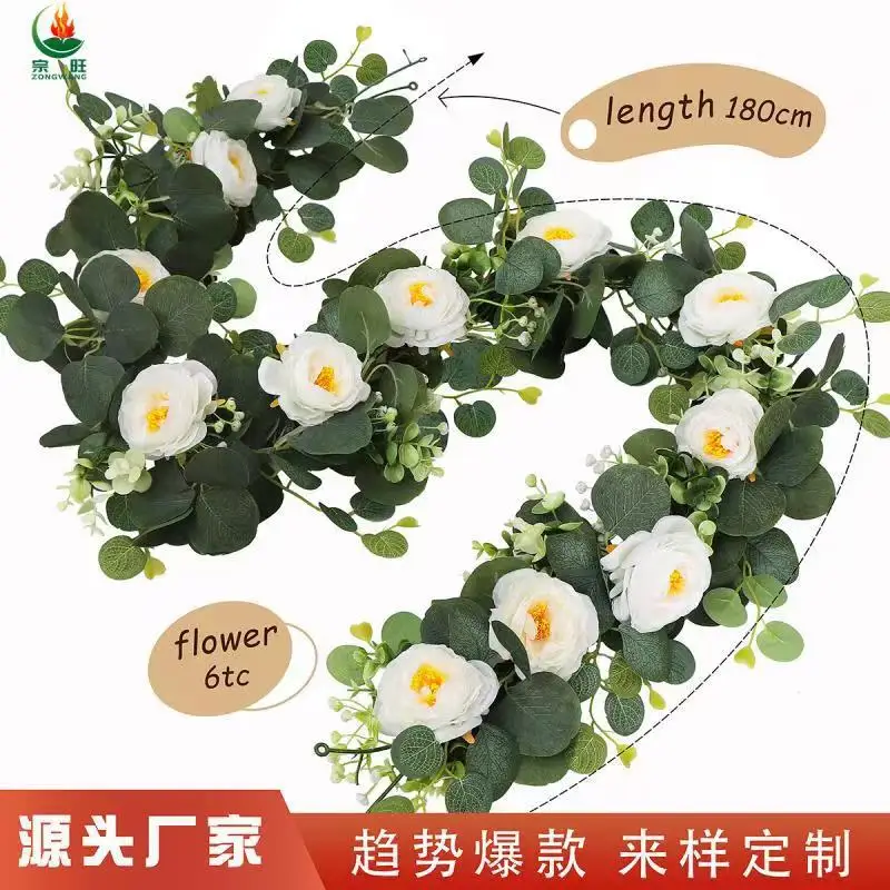 175cm/200cm Artificial Vine Eucalyptus Leaves Eucalyptus Rattan Home Wedding Simulation Green Plant Table Decoration Rattan